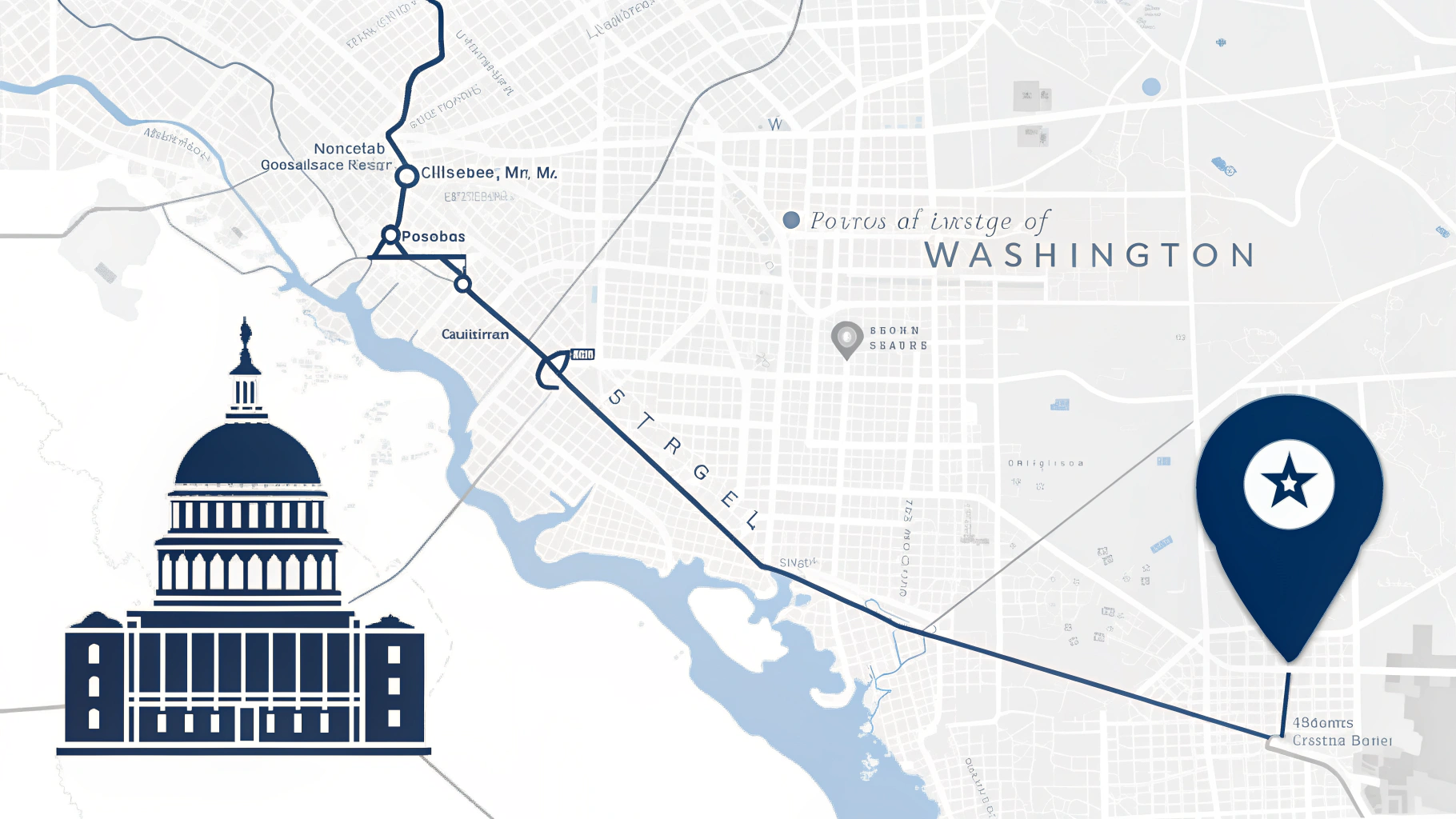 Map showing Davis Energy & Infrastructure Strategy Group location in Washington, D.C.